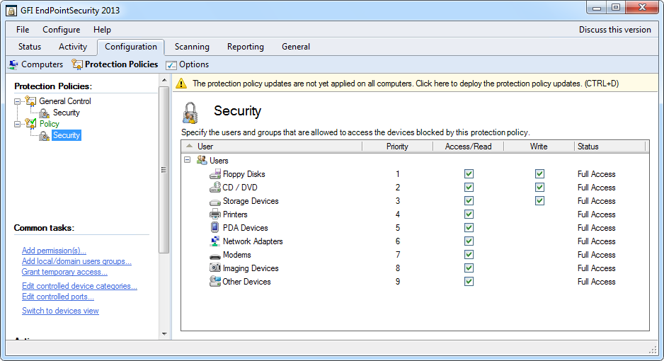 Viewing access permissions