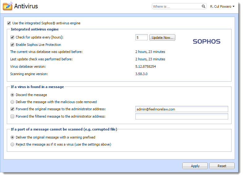 kerio connect sophos