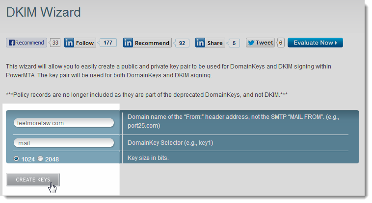 Generate Domain Key Dkim Edoceo