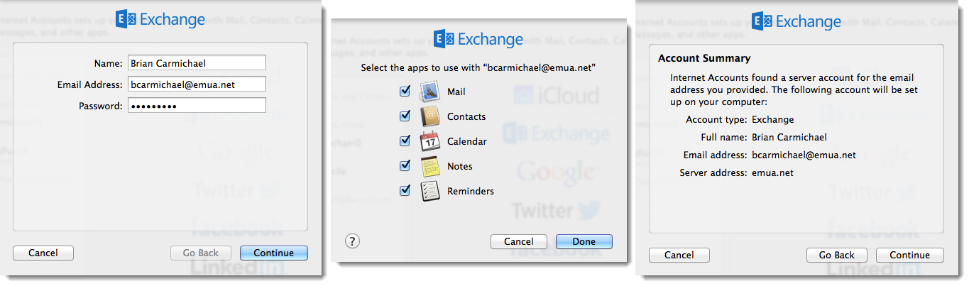 exchange app for mac