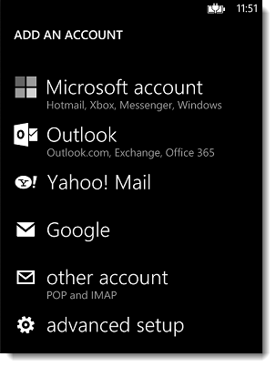 windows 8 mail setup