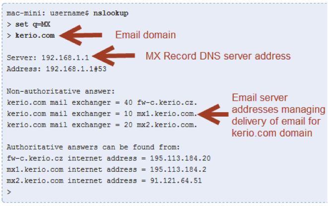 nslookup mac address