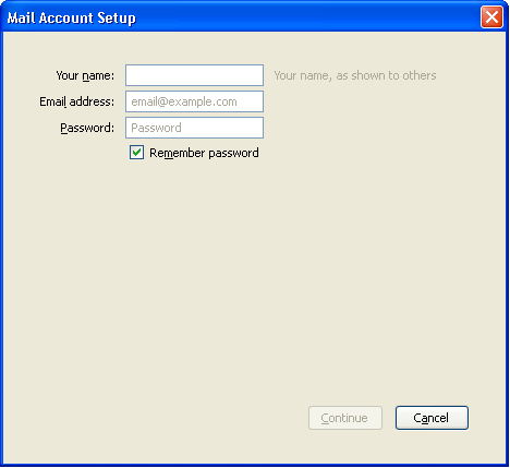 mozilla thunderbird login