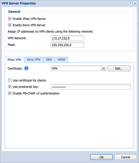 Configuring IPsec VPN Server
