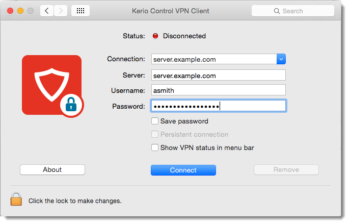 connection refused by server kerio vpn