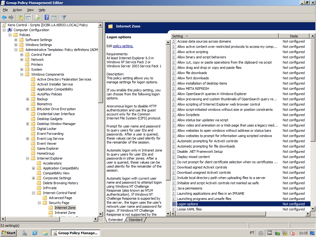 Active Directory browser. Настраиваем kerio с пользователями Microsoft Active Directory. Logon as service Active Directory. Automatic Logon only in Intranet Zone.