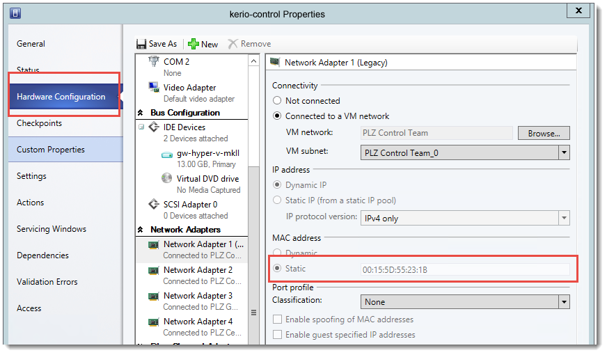 Hardware configuration