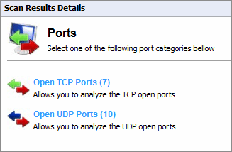 All UDP and TCP ports, found during a scan