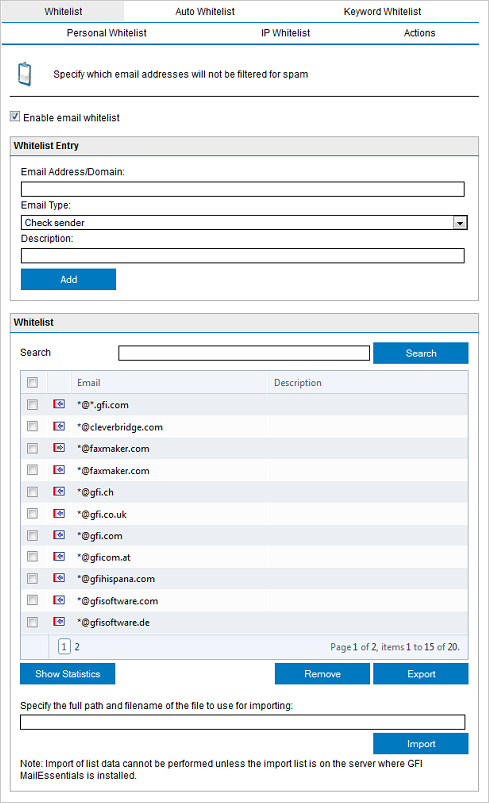 gfi mailessentials greylisting