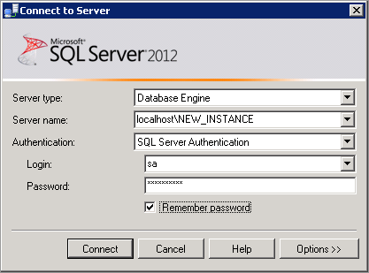 Billy Gespecificeerd Hover Accessing the new SQL Server Instance