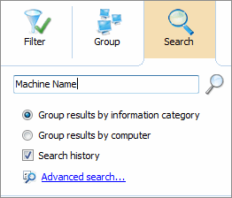 Procure computadores e grupos específicos